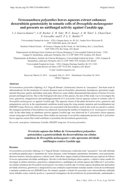 Vernonanthura Polyanthes Leaves Aqueous Extract Enhances