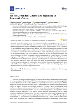 NF-Κb Dependent Chemokine Signaling in Pancreatic Cancer