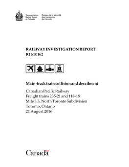 Railway Investigation Report R16t0162