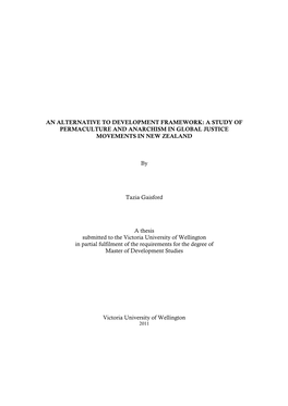 A Study of Permaculture and Anarchism in Global Justice Movements in New Zealand