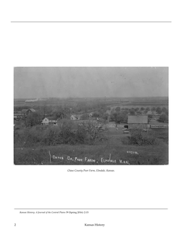 2 Kansas History “Over the Hill to the Poorhouse”: Kansas Poor Relief by Marilyn Irvin Holt