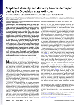 Graptoloid Diversity and Disparity Became Decoupled During the Ordovician Mass Extinction