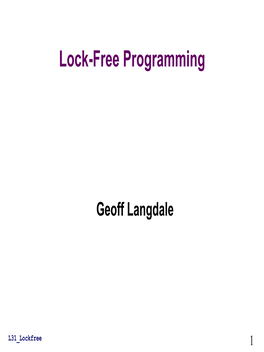 Lock-Free Programming