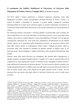 Delegazione Di Urbino E Pesaro, Titolo XII, Istruzione Pubblica, B