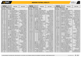 Weekend Football Results Weekend Football