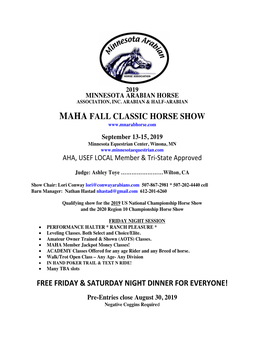 Maha Fall Classic Horse Show
