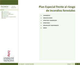 Plan Especial Frente Al Riesgo De Incendios Forestales