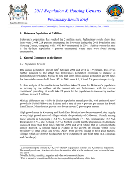 2011 Population & Housing Census Preliminary Results Brief