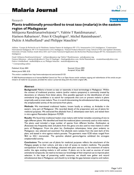 Malaria Journal Biomed Central