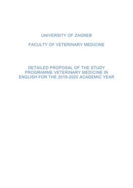 University of Zagreb Faculty of Veterinary Medicine