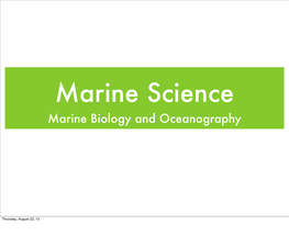 Marine Biology and Oceanography