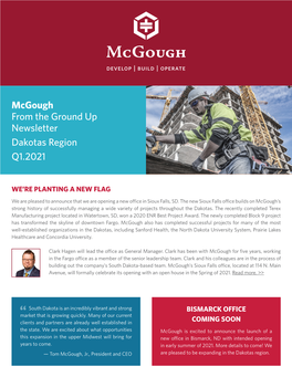 Mcgough from the Ground up Newsletter Dakotas Region Q1.2021