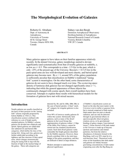 The Evolution of Galaxy Morphology