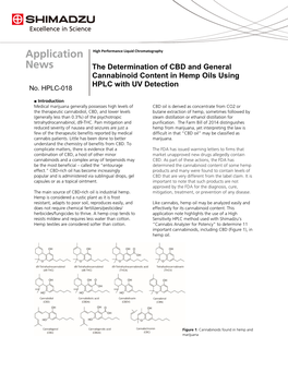 The Determination of CBD and General Cannabinoid Content In