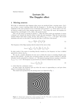 Lecture 21: the Doppler Effect