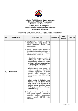 Spesifikasi Untuk Pemantauan Media/Media Monitoring