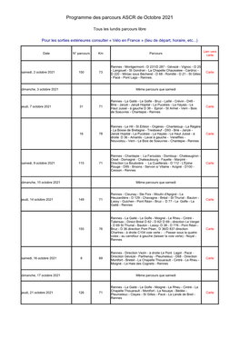 Programme Des Parcours ASCR De Octobre 2021