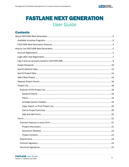 FASTLANE NEXT GENERATION User Guide