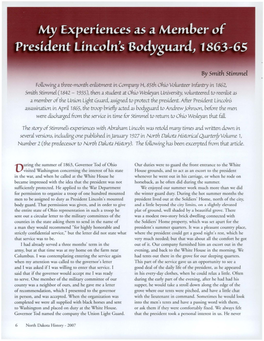 My Experiences As a Member of President Lincoln's Bodyguard, 1863-65