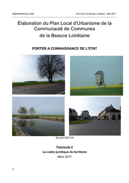 Élaboration Du Plan Local D'urbanisme De La Communauté De Communes De La Beauce Loirétaine