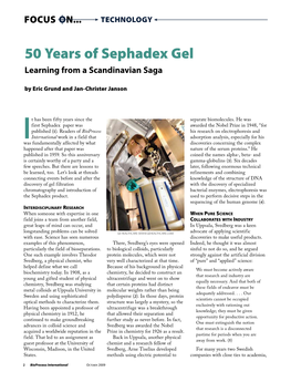 50 Years of Sephadex Gel Learning from a Scandinavian Saga
