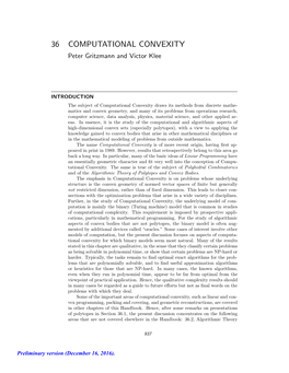 36 COMPUTATIONAL CONVEXITY Peter Gritzmann and Victor Klee