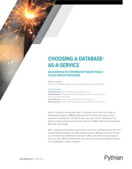 Choosing a Database- As-A-Service an Overview of Offerings by Major Public Cloud Service Providers