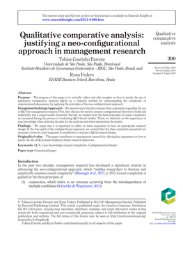 Qualitative Comparative Analysis