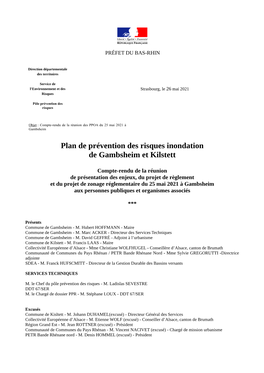 Plan De Prévention Des Risques Inondation De Gambsheim Et Kilstett