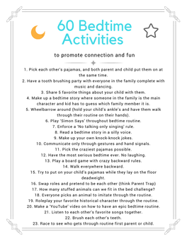 60 Bedtime Activities