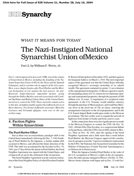 The Nazi-Instigated National Synarchist Union of Mexico: What It