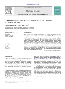 Grand Coalitions in German Electionsq