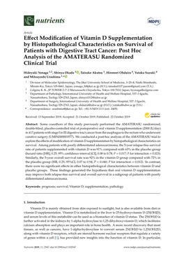 Effect Modification of Vitamin D Supplementation By