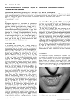 D-Penicillamine-Induced Pemphigus Vulgaris in a Patient with Scleroderma-Rheumatoid Arthritis Overlap Syndrome