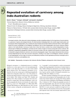 Repeated Evolution of Carnivory Among Indo-Australian Rodents
