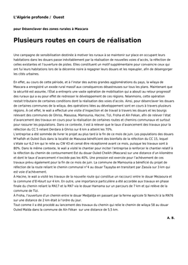 Plusieurs Routes En Cours De Réalisation