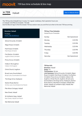 759 Bus Time Schedule & Line Route