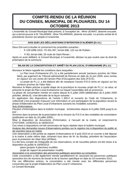 Compte-Rendu De La Reunion De Conseil