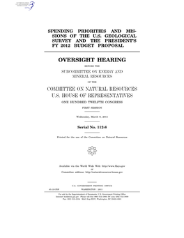 Oversight Hearing Committee on Natural