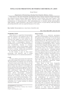 Tinea Faciei Presenting Butterfly Erythema in a Boy