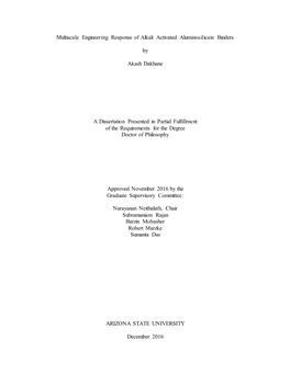 Multiscale Engineering Response of Alkali Activated Aluminosilicate Binders