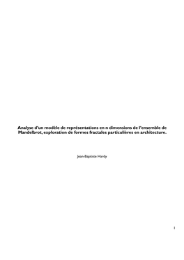 Analyse D'un Modèle De Représentations En N Dimensions De