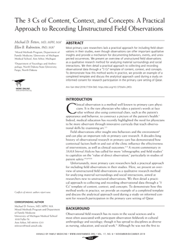 A Practical Approach to Recording Unstructured Field Observations