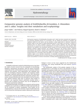 Comparative Genome Analysis of Acidithiobacillus Ferrooxidans, A