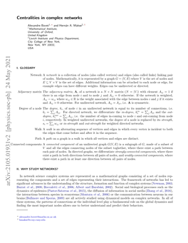 Arxiv:2105.01931V2 [Physics.Soc-Ph] 24 May 2021 Barrat Et Al., 2008; Boccaletti Et Al., 2006; Albert and Barab´Asi, 2002)