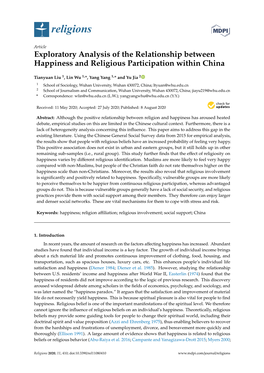 Exploratory Analysis of the Relationship Between Happiness and Religious Participation Within China