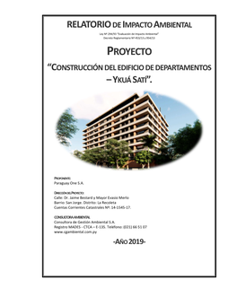 Proyecto “Construcción Del Edificio De Departamentos – Ykuá Satí”