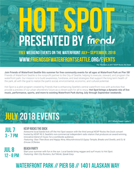 Hot Spot Schedule 2018