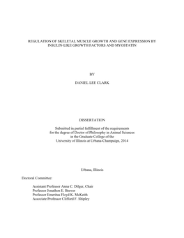 Regulation of Skeletal Muscle Growth and Gene Expression by Insulin-Like Growth Factors and Myostatin