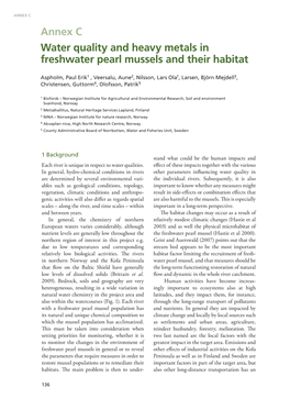 Annex C Water Quality and Heavy Metals in Freshwater Pearl Mussels and Their Habitat